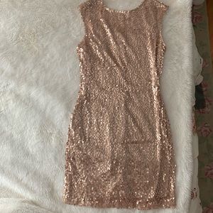 NWT rose gold sequin dress